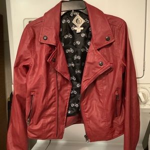 Volcom Faux Leather Burgundy Jacket